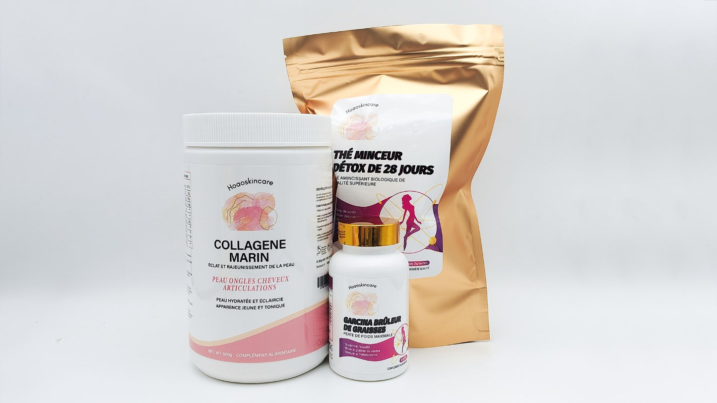Collagène marin hydrolise thé et gellules brûleur de graisse